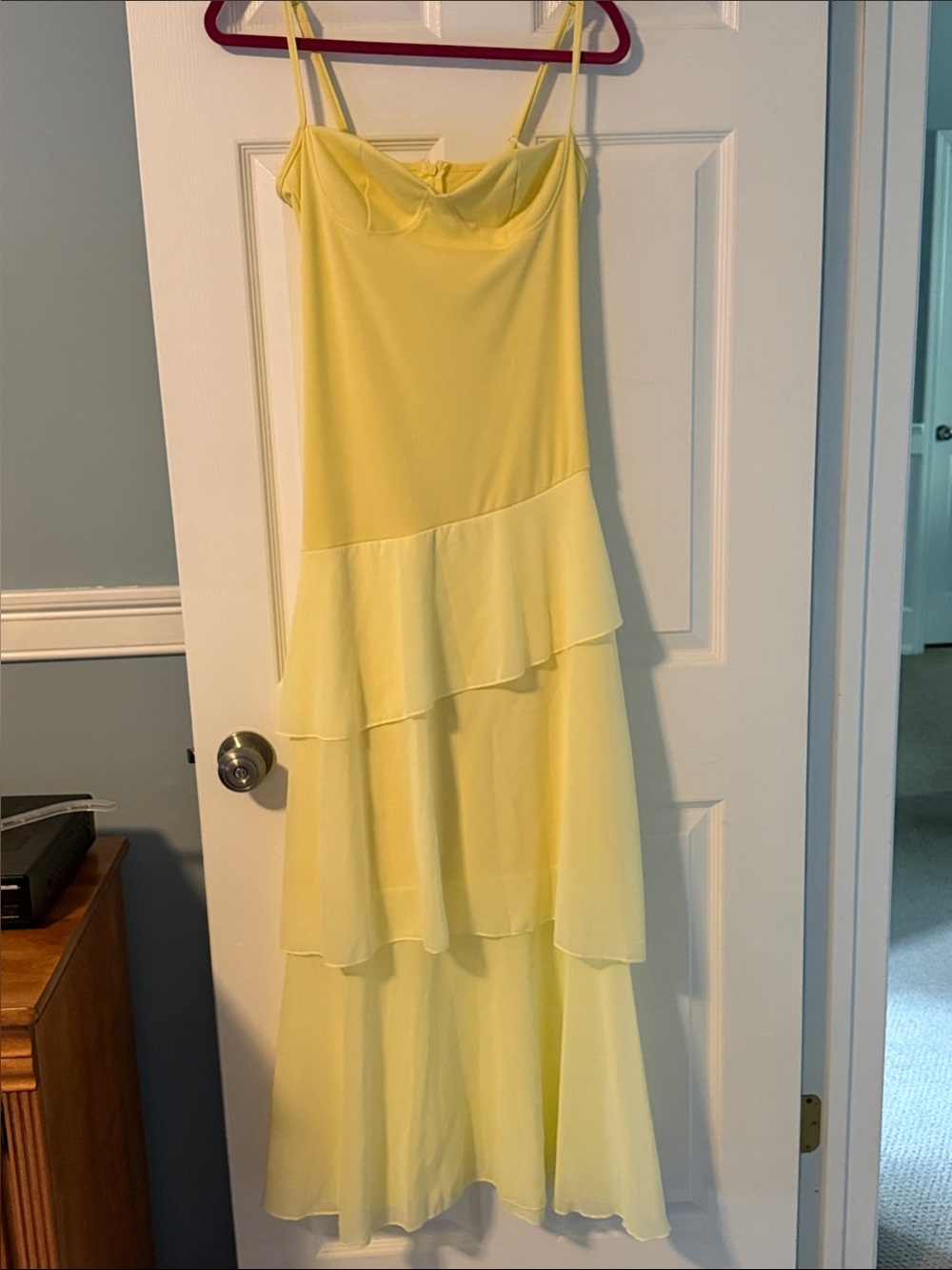 Women’s Tiered Maxi Dress in Pale Yellow